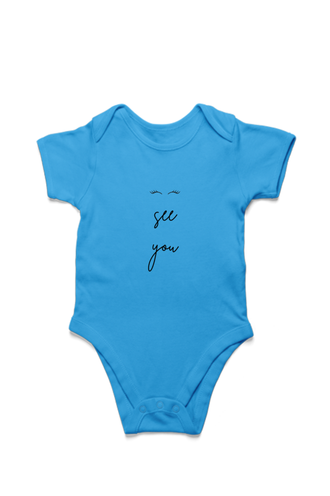 Tiny Sprouts baby sleep onesie with I See You eye print