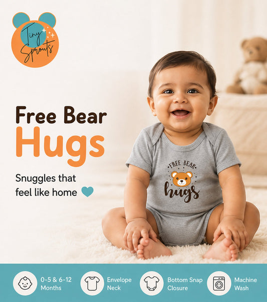 Bear Hug baby onesie detail 1