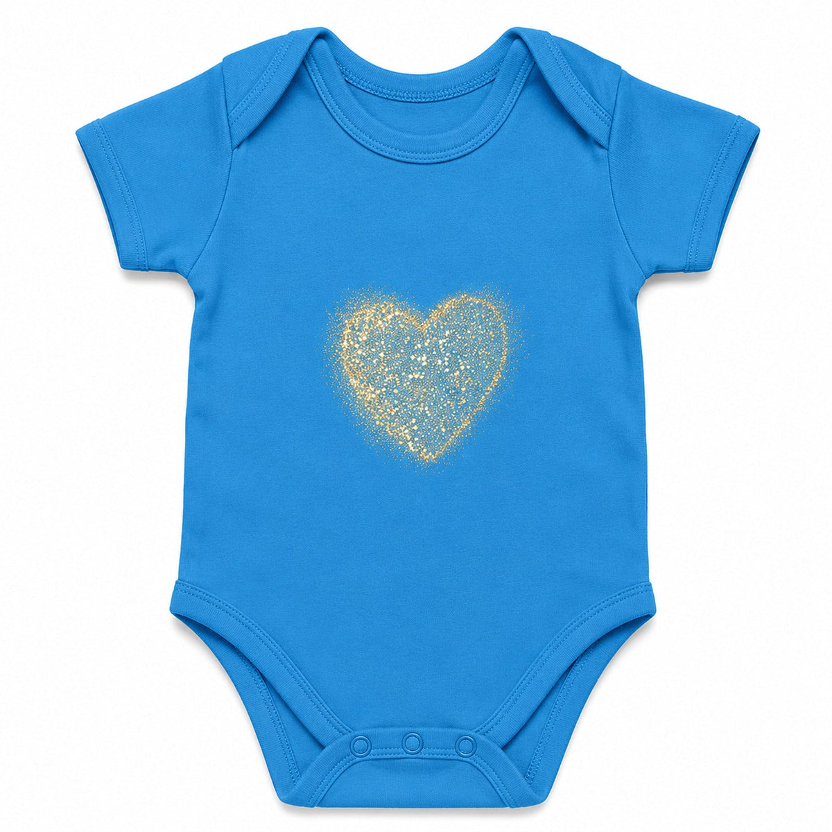Golden Heart Orchid Blue baby onesie