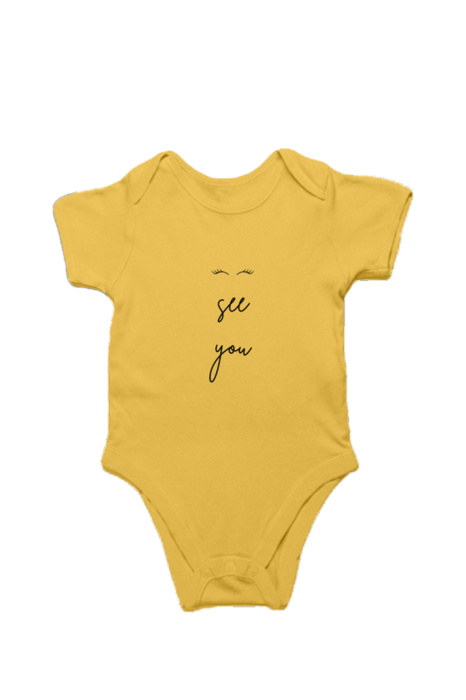 TinySprout's IseeYou baby sleep onesie in yellow