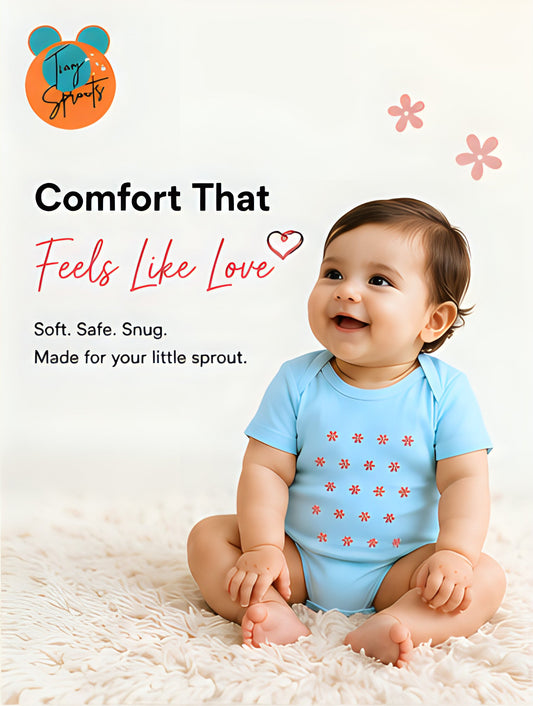 Mini Flowers baby onesie detail 1