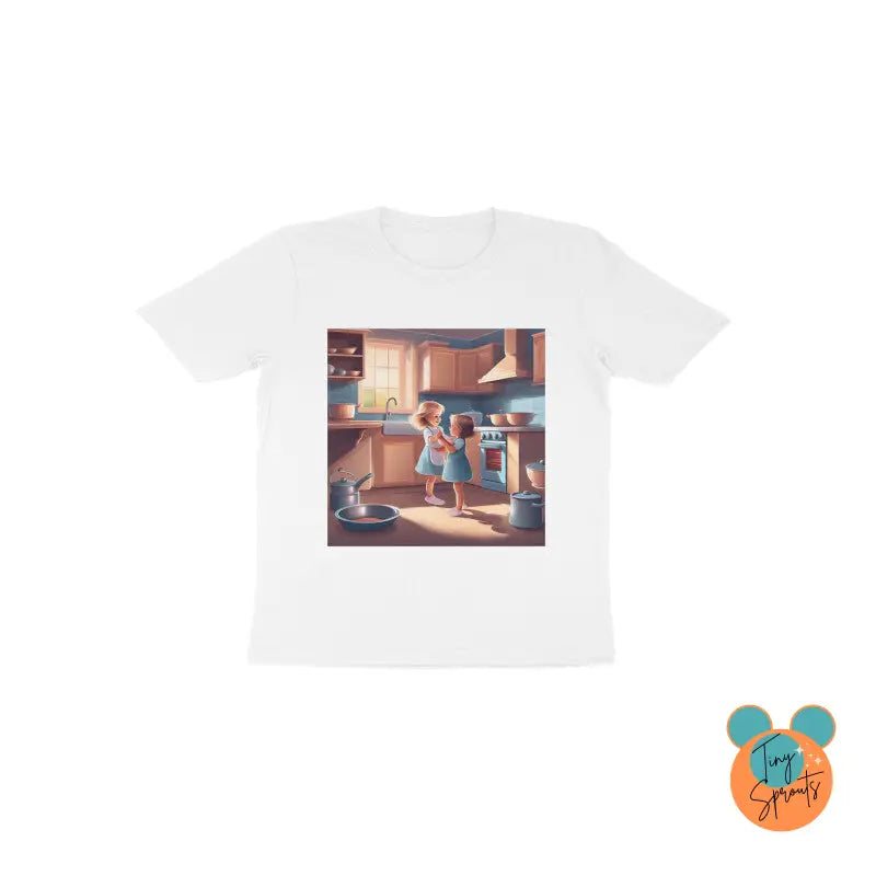 TinySprout’s Toddler T-shirt - Girls in the kitchen - White / 1 - Girls Clothings Set