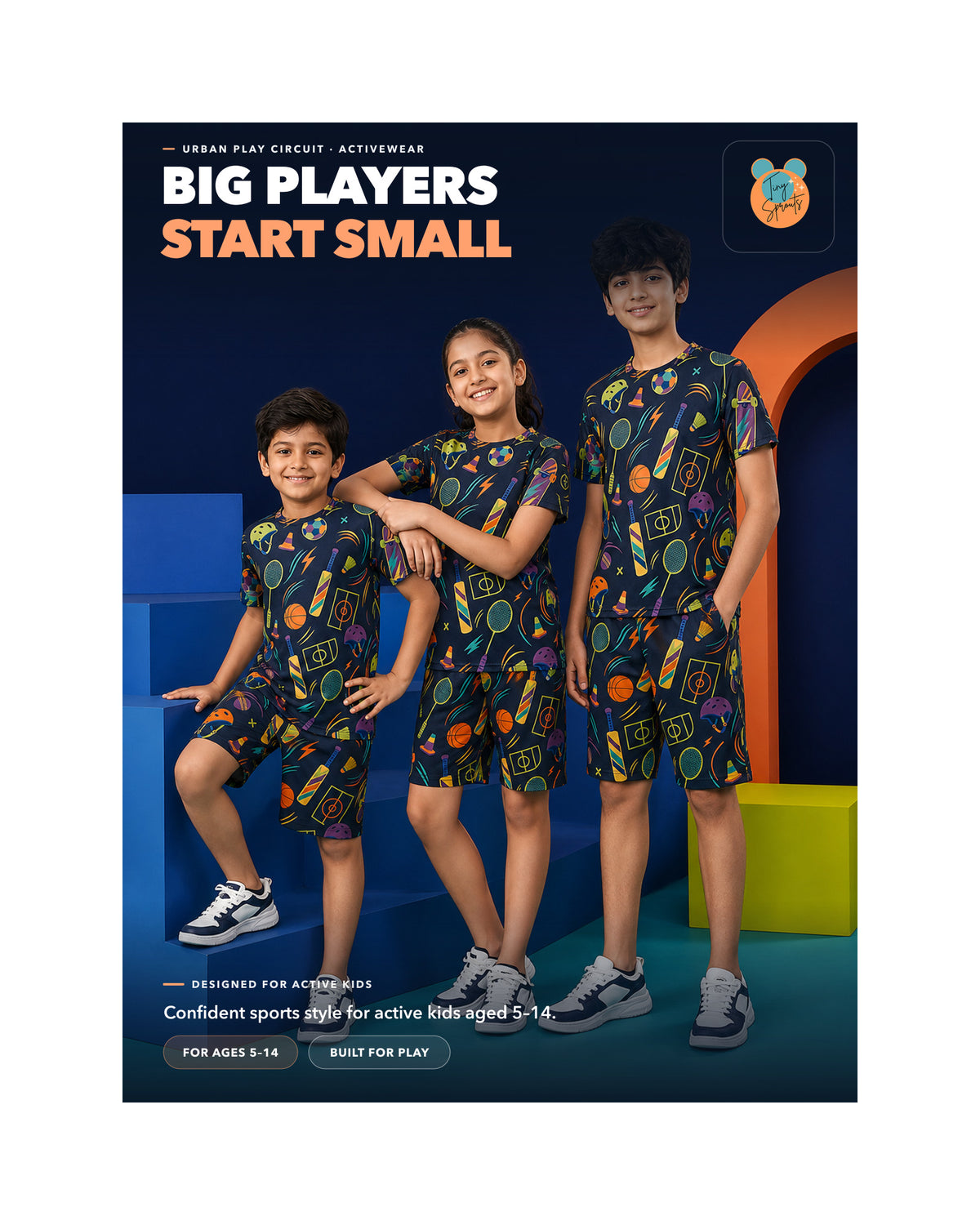 Tiny Sprouts Urban Play Circuit Kids AOP Sports Set - detail 8 of 8