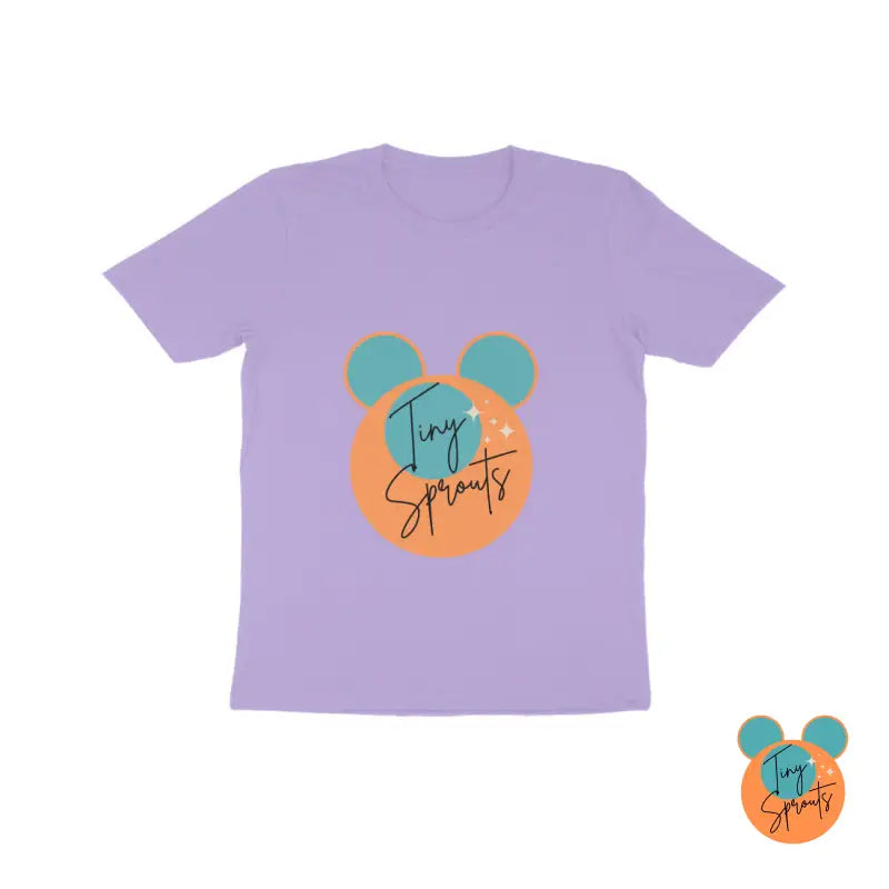 Tiny Sprouts kids round neck cotton T-shirt in iris lavender - kids clothing size chart India