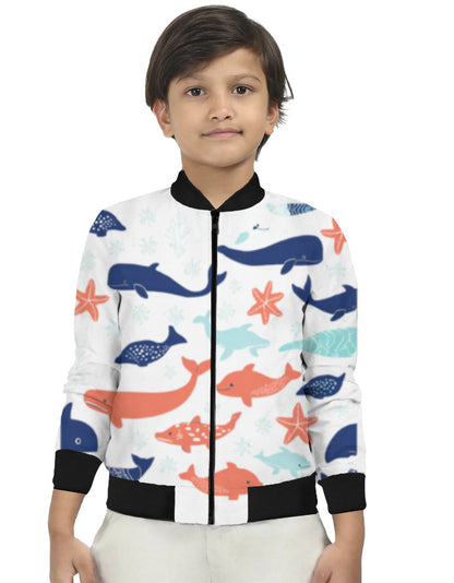 Tiny Sprouts Ocean Whale kids bomber jacket - pocket detail