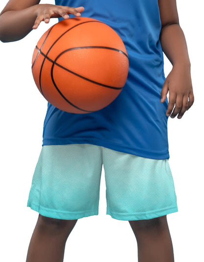 Tiny Sprouts Wave Rider kids sports shorts in turquoise ombre
