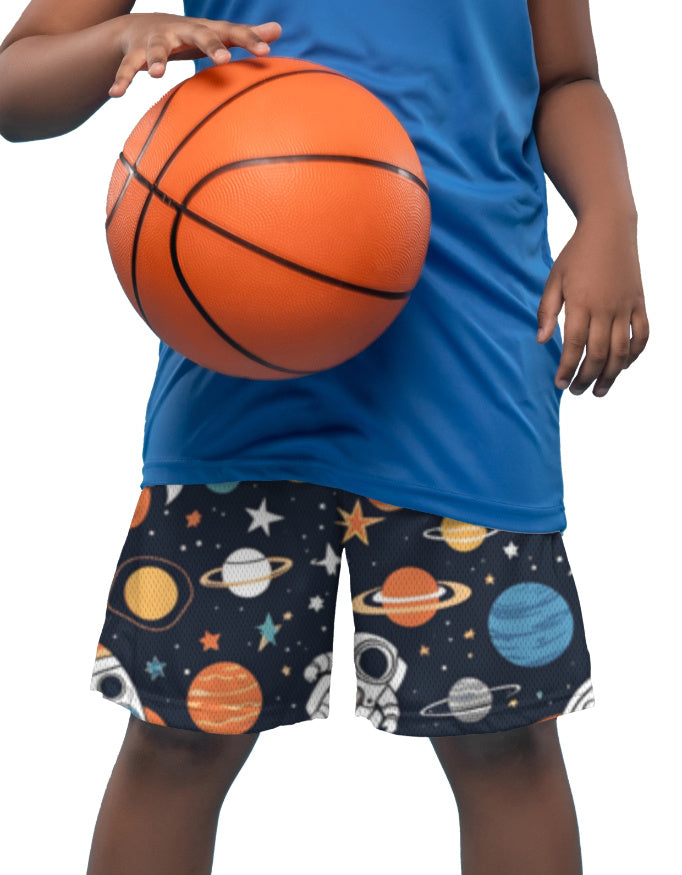 Tiny Sprouts Space Man Kids AOP Sports Set | Tee + Shorts, Dri-FIT