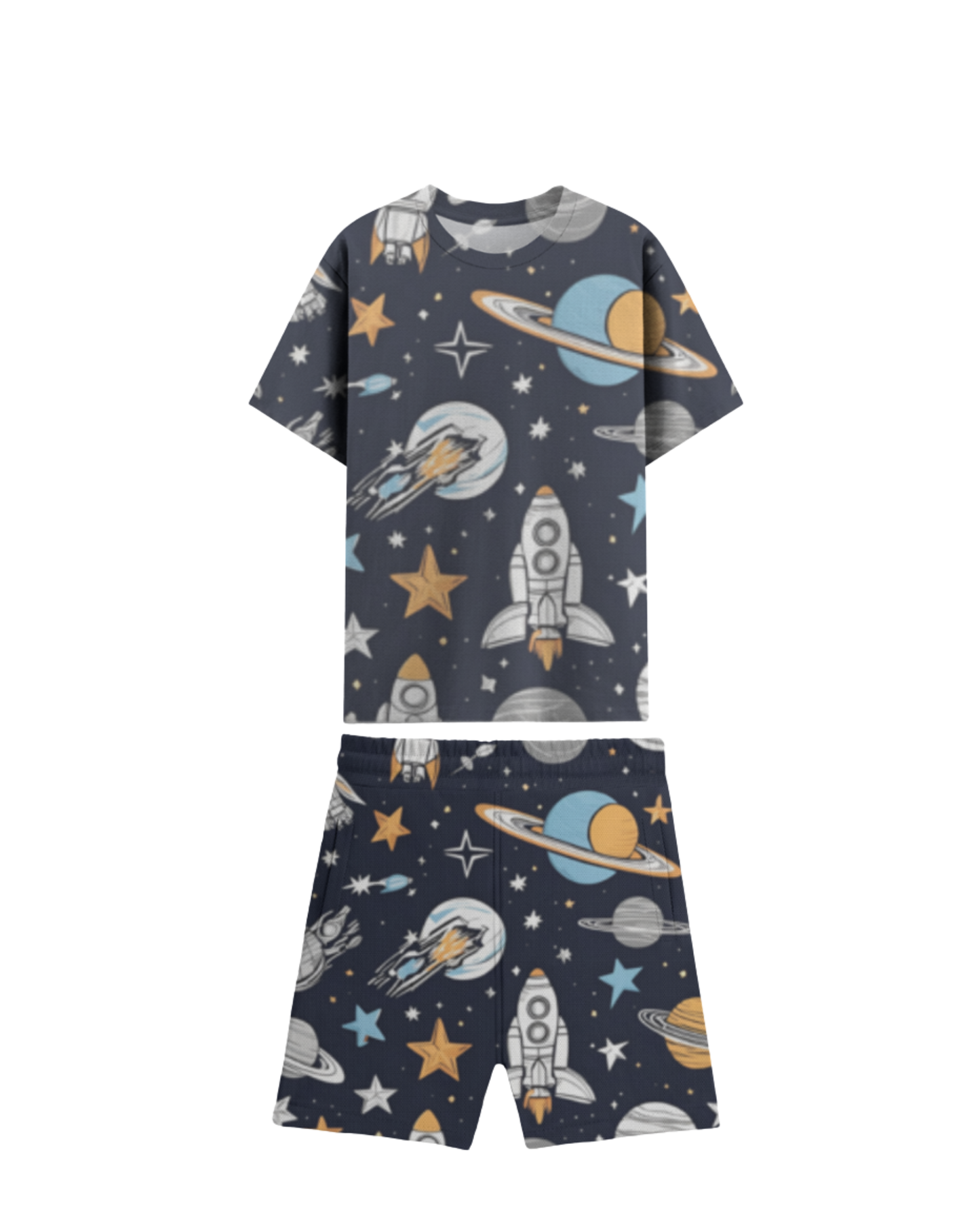 Tiny Sprout's Kids Sports T-shirt and shorts set - Space Theme