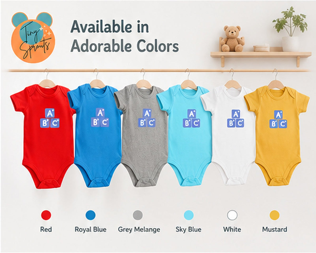 ABC baby onesie detail 4