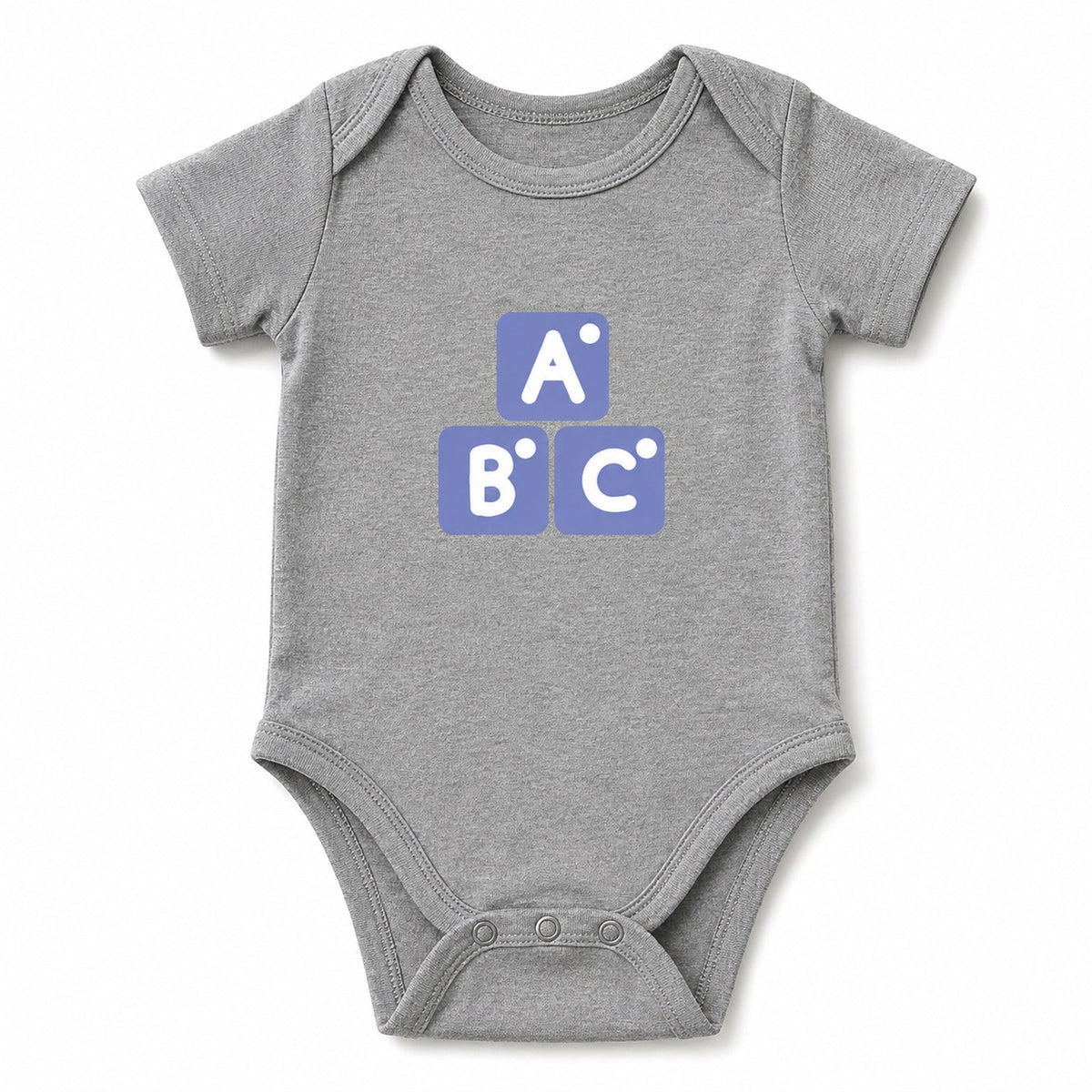 ABC Grey baby onesie