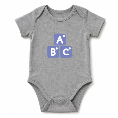 ABC Grey baby onesie