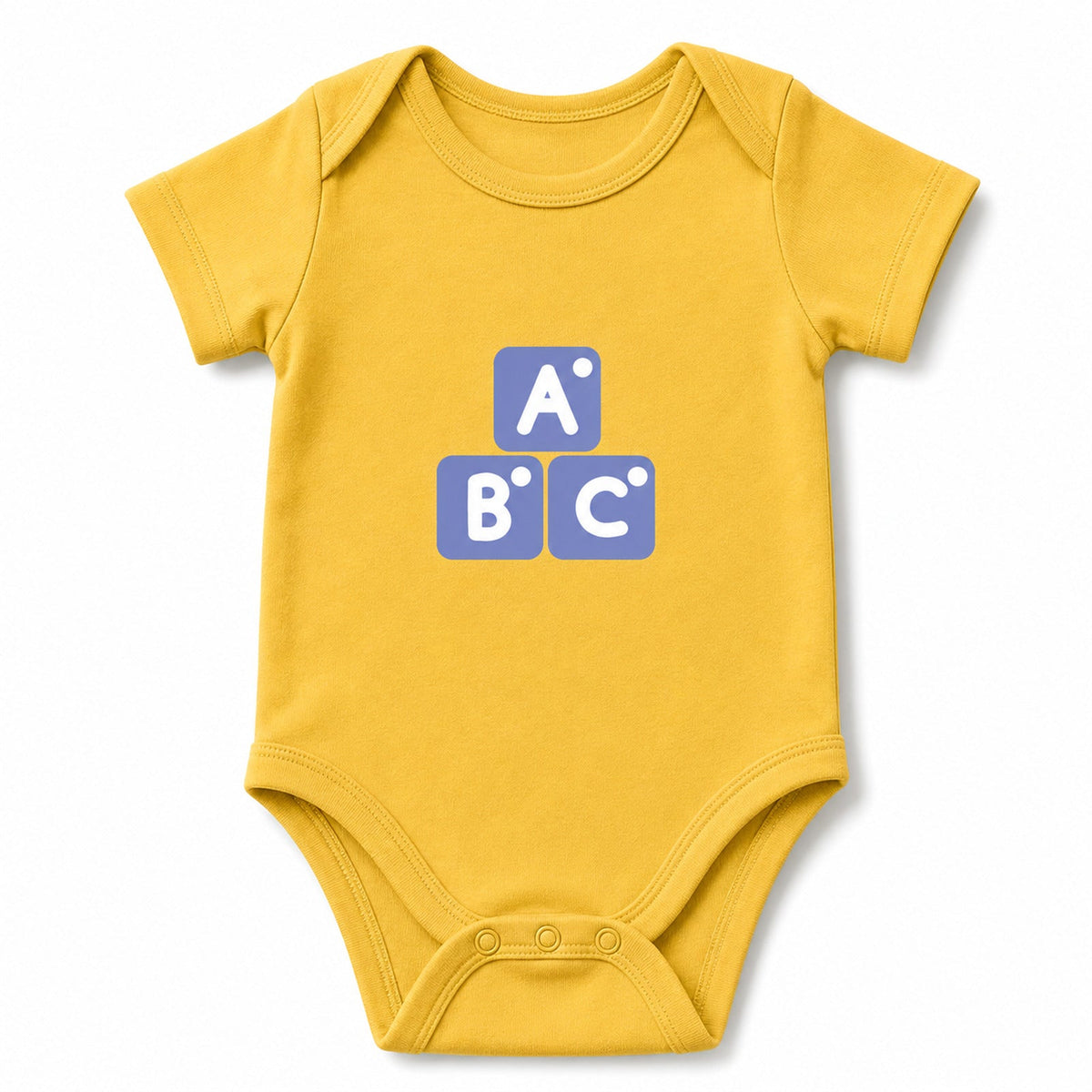 ABC Yellow baby onesie