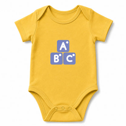 ABC Yellow baby onesie