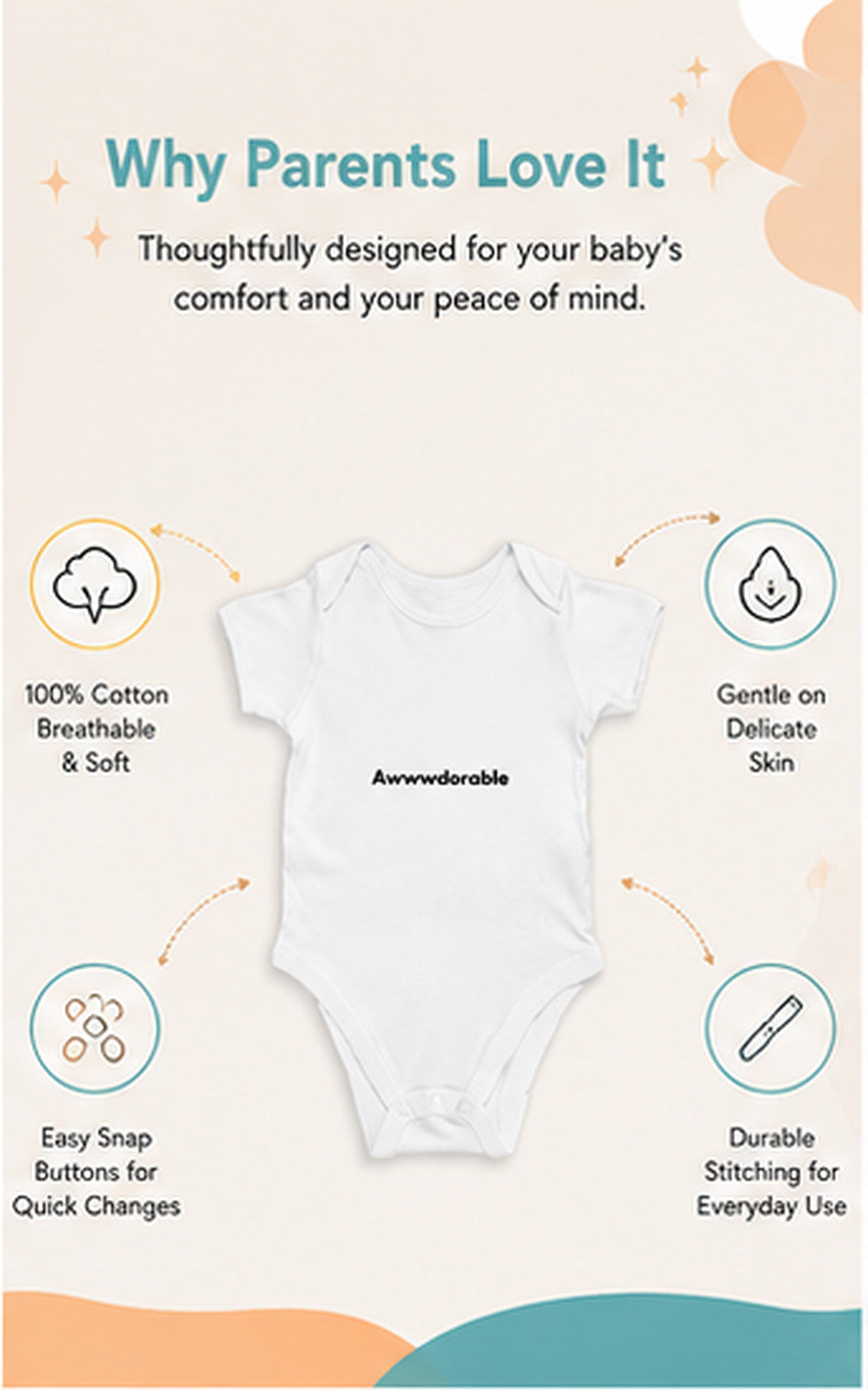 Awwdorable baby onesie detail 2