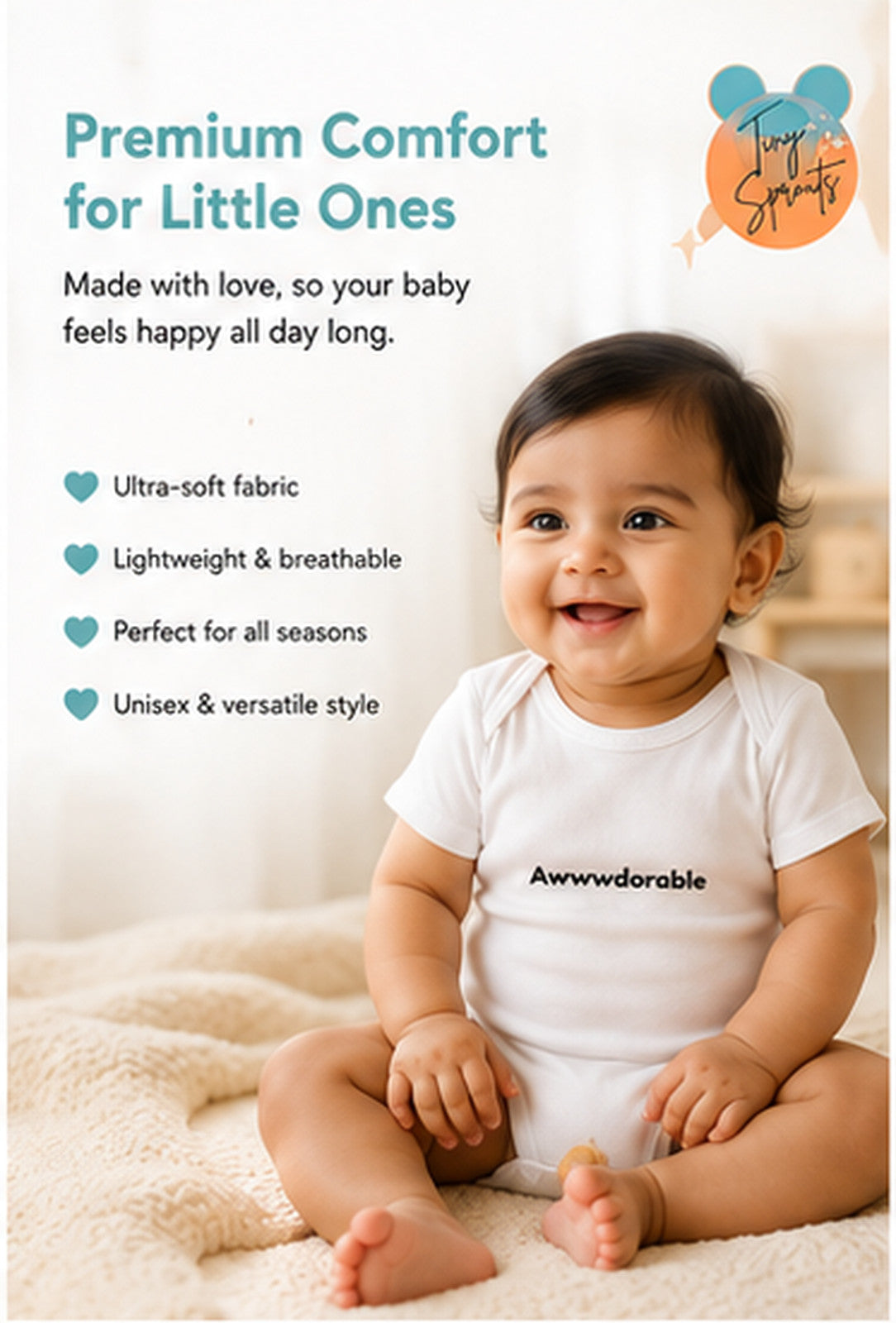 Awwdorable baby onesie detail 3