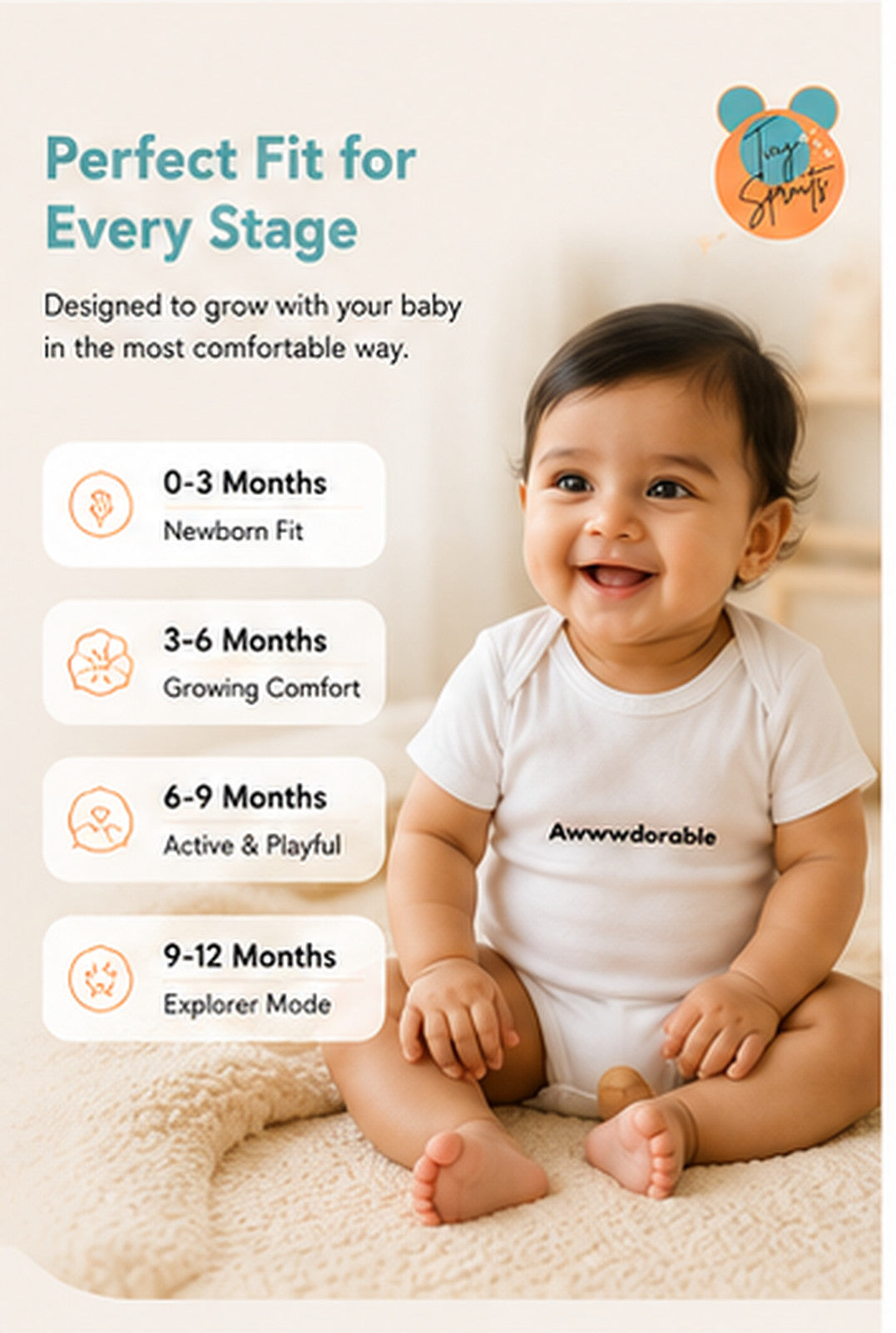 Awwdorable baby onesie detail 5
