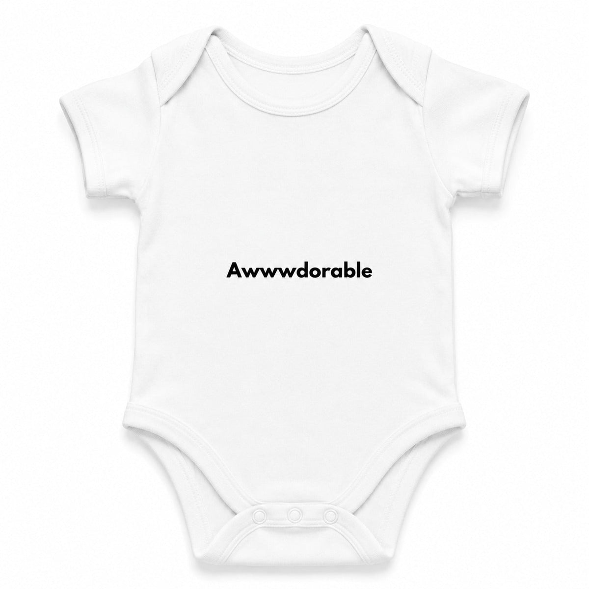 Awwdorable White baby onesie
