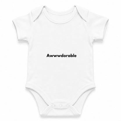 Awwdorable White baby onesie
