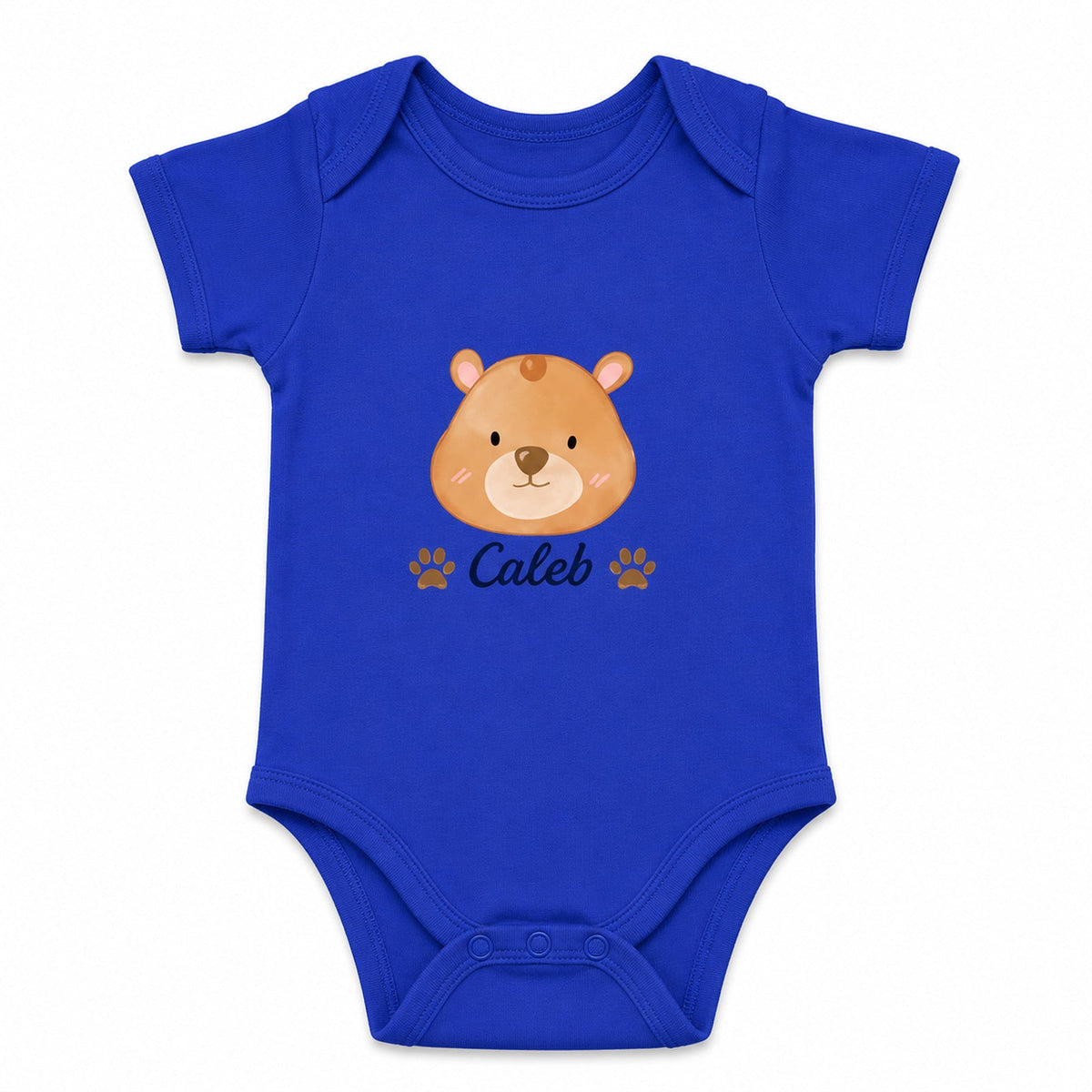Bear Caleb Royal Blue baby onesie