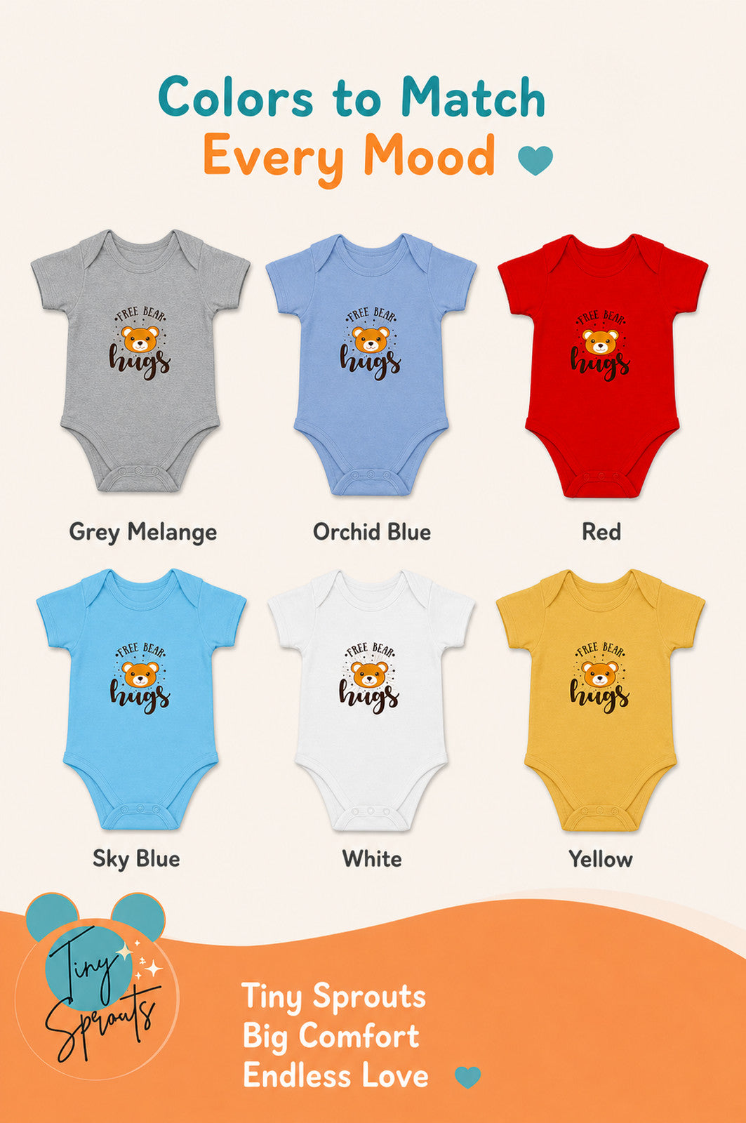Bear Hug baby onesie detail 7