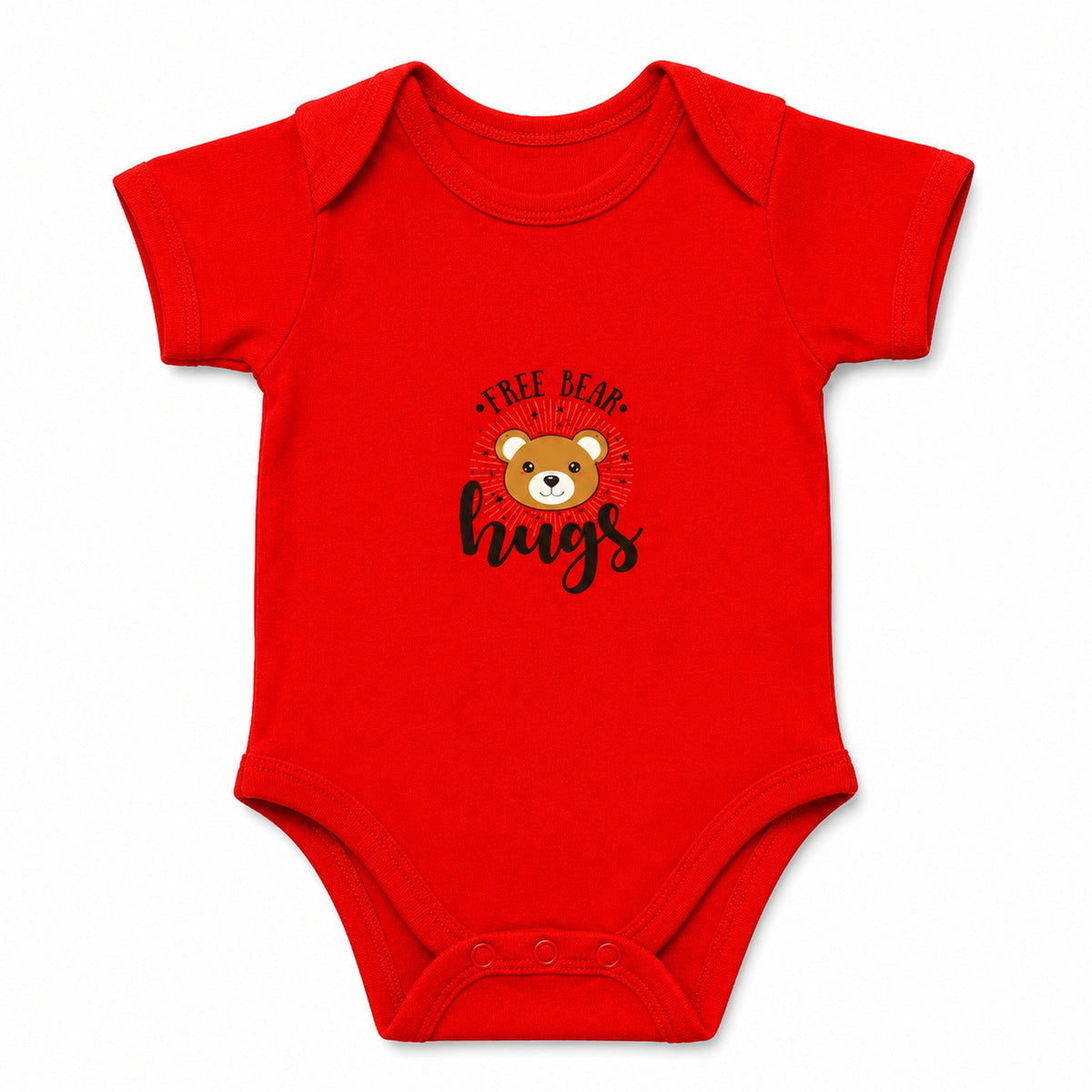 Bear Hug Red baby onesie