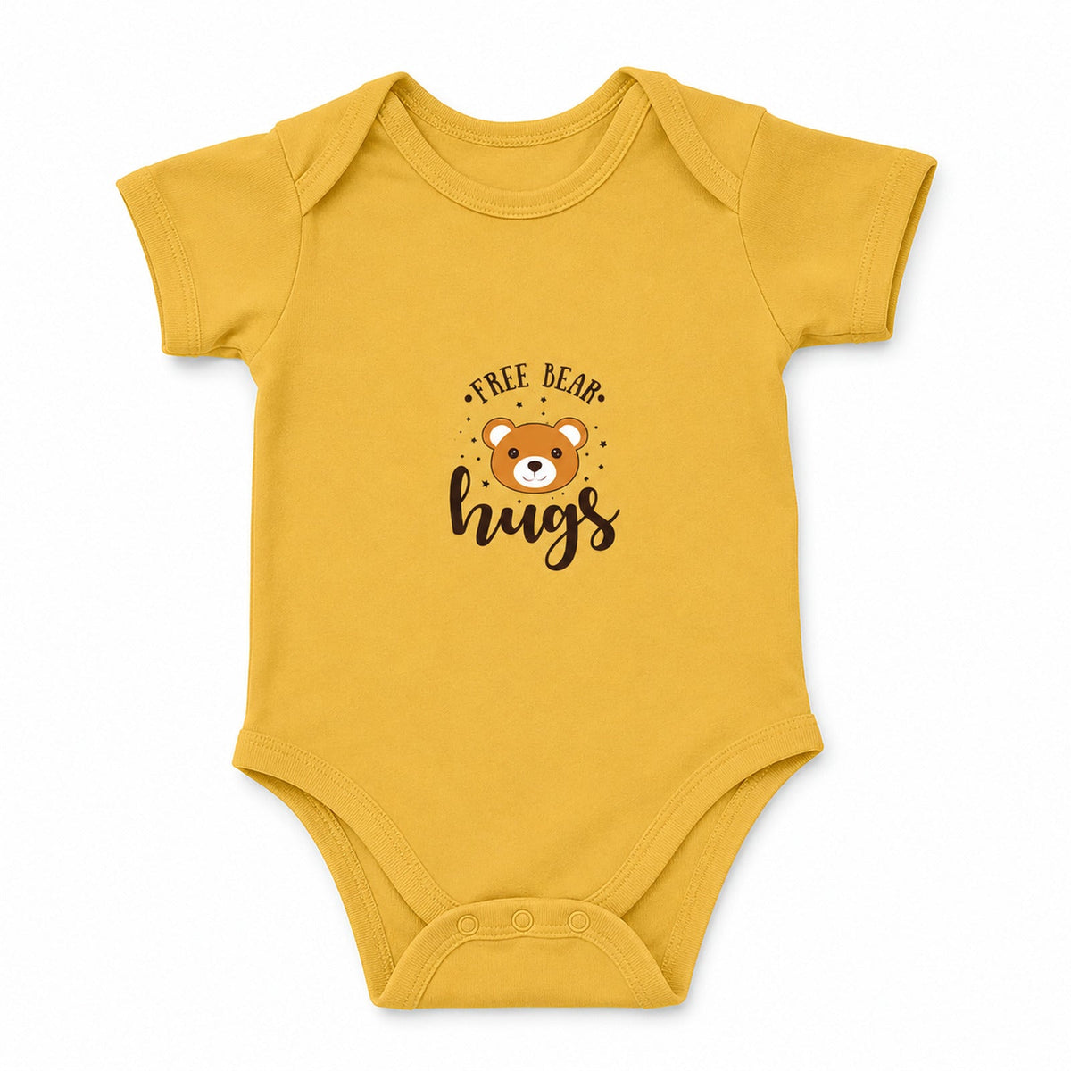 Bear Hug Yellow baby onesie