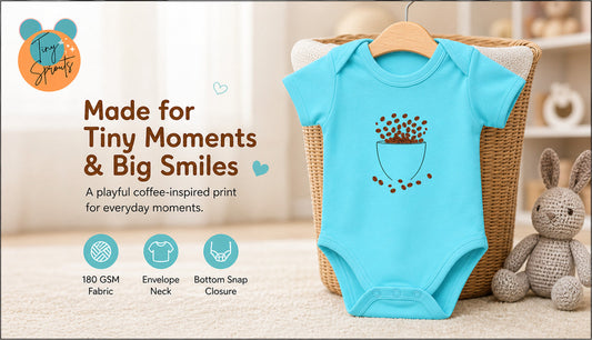 Coffee Love baby onesie detail 1