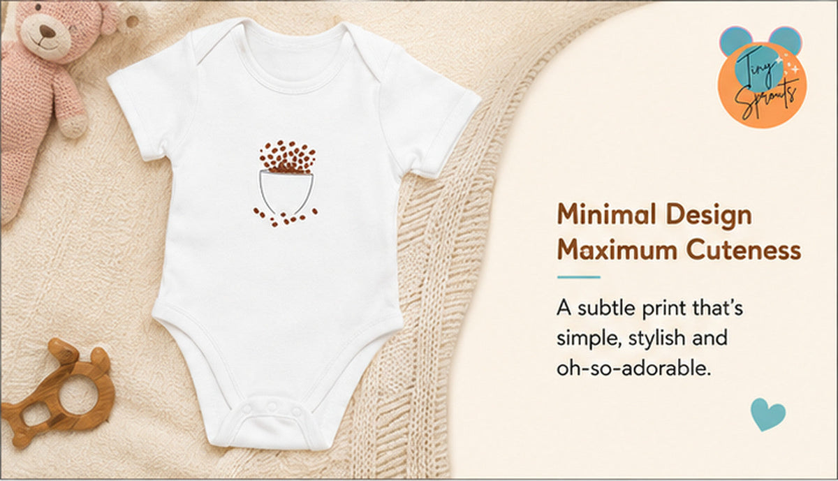 Coffee Love baby onesie detail 2