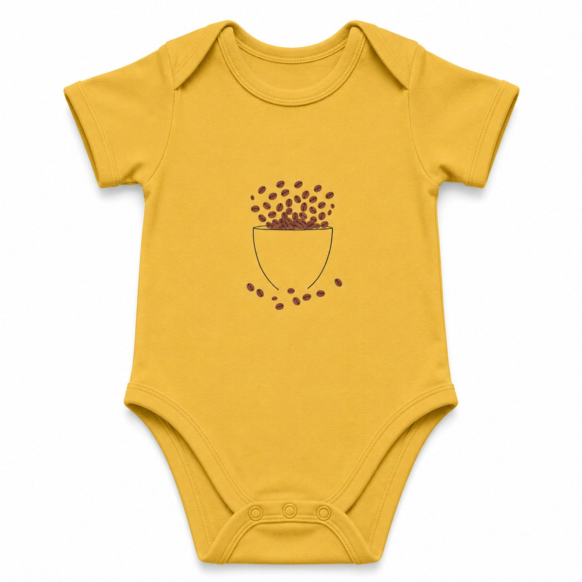 Coffee Love Yellow baby onesie
