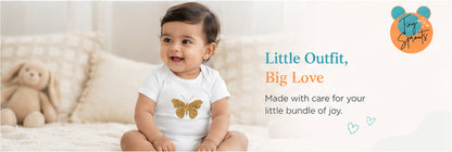 Golden Butterfly baby onesie detail 6