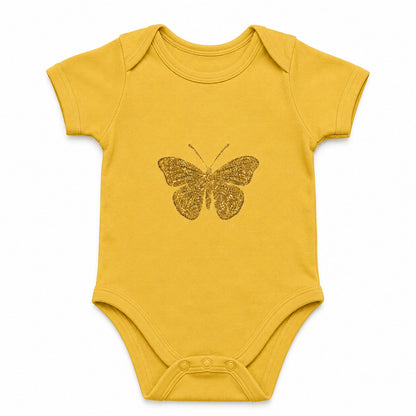 Golden Butterfly Yellow baby onesie