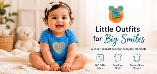 Golden Heart baby onesie detail 1