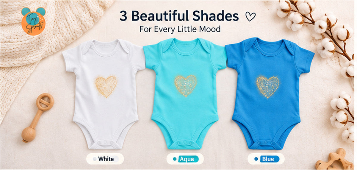 Golden Heart baby onesie detail 2