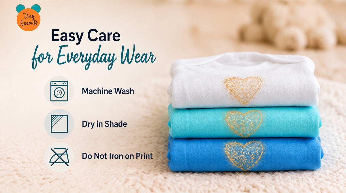 Golden Heart baby onesie detail 5