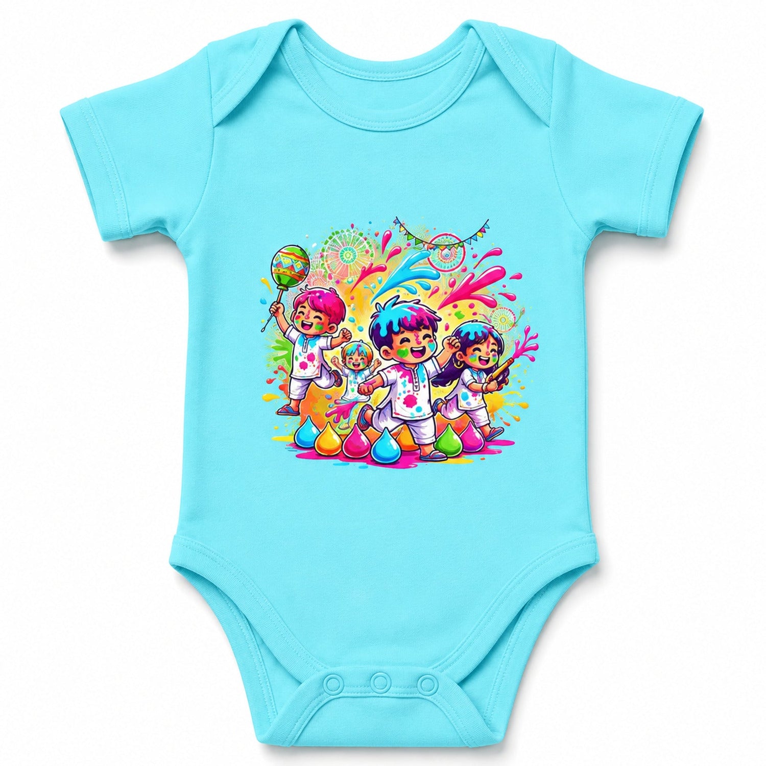Holi Sky Blue baby onesie