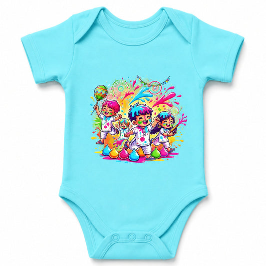 Holi Sky Blue baby onesie