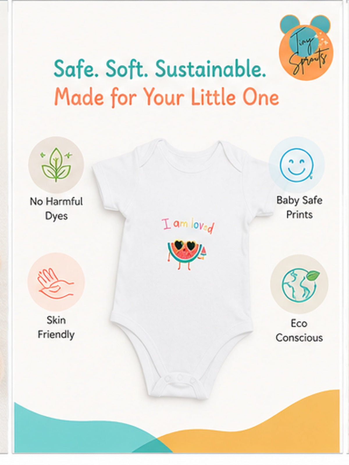 I Am Loved baby onesie detail 6