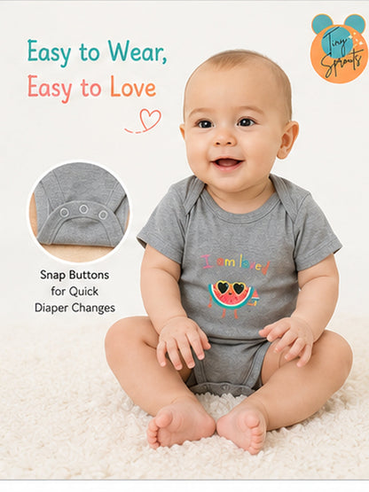 I Am Loved baby onesie detail 7