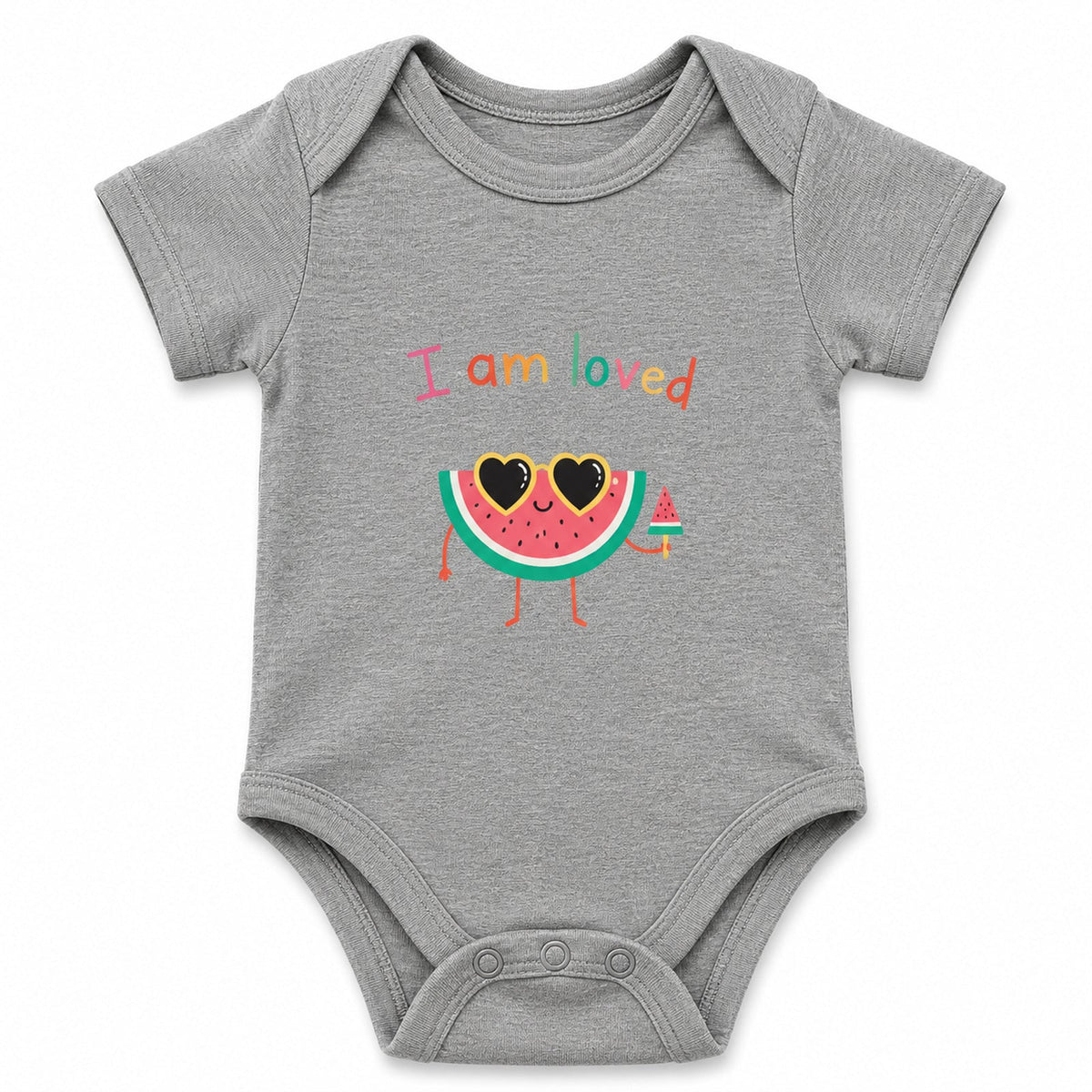 I Am Loved Grey baby onesie
