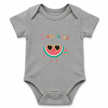 I Am Loved Grey baby onesie