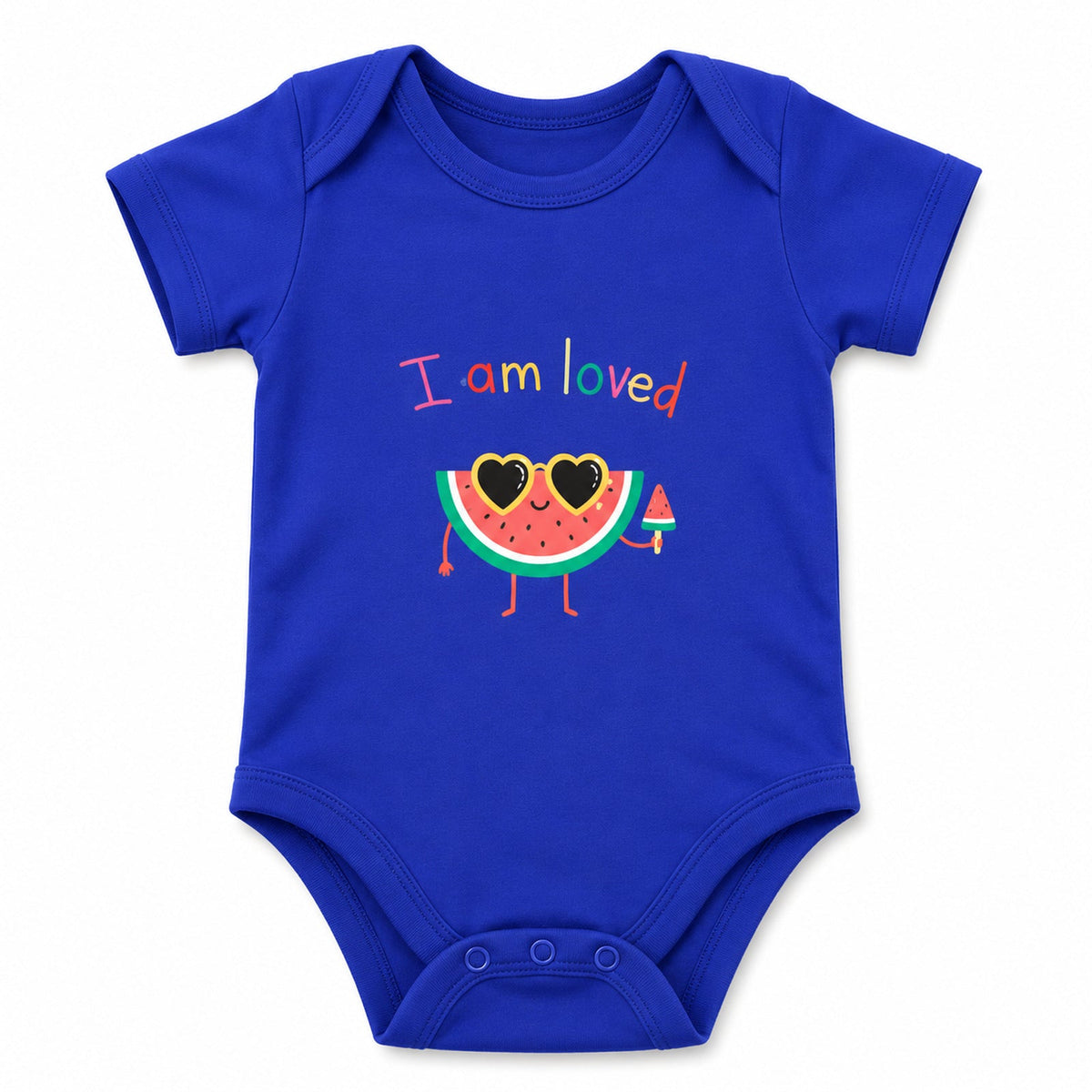 I Am Loved Royal Blue baby onesie