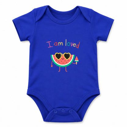 I Am Loved Royal Blue baby onesie