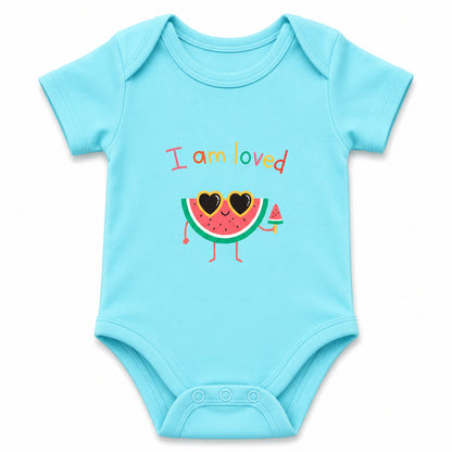 I Am Loved Sky Blue baby onesie