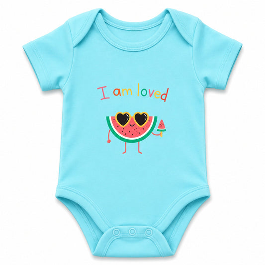 I Am Loved Sky Blue baby onesie