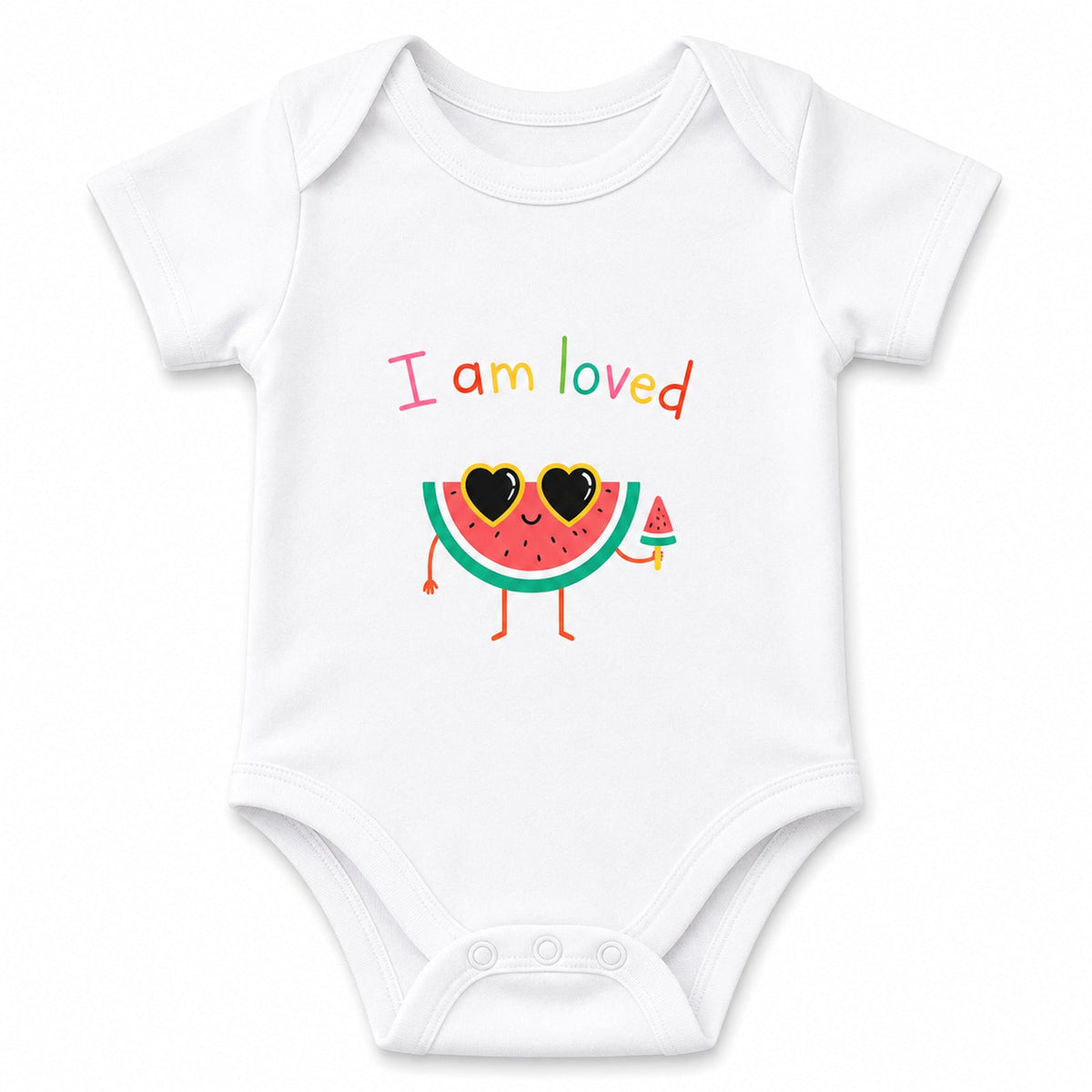 I Am Loved White baby onesie