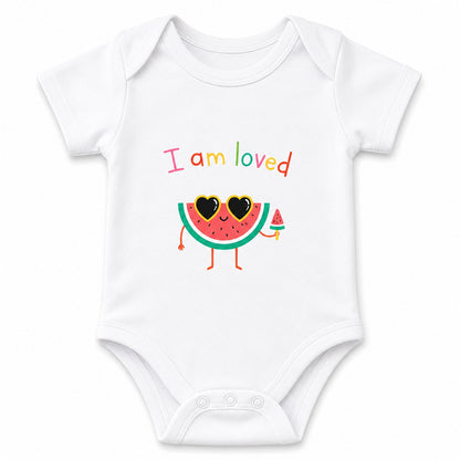 I Am Loved White baby onesie