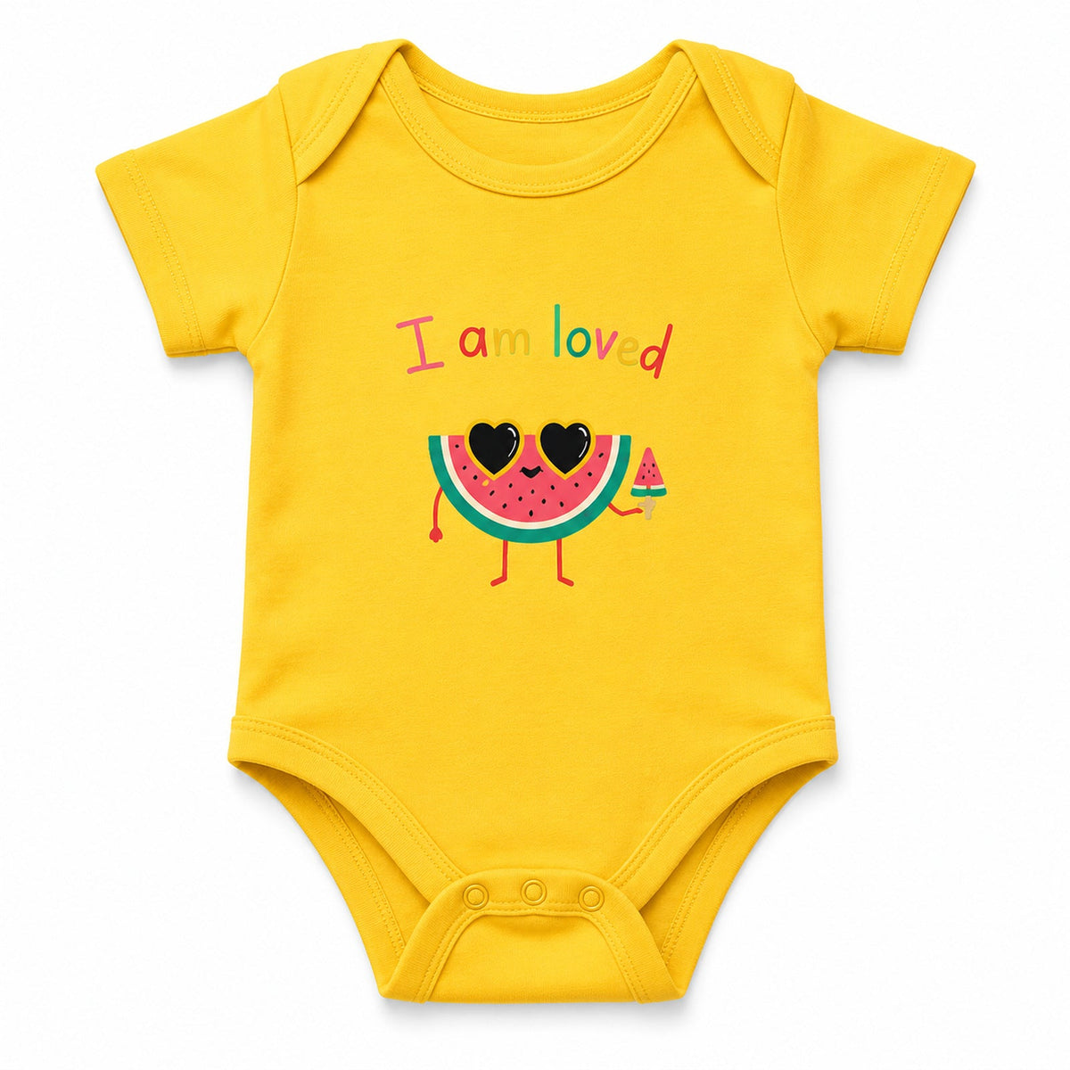I Am Loved Yellow baby onesie