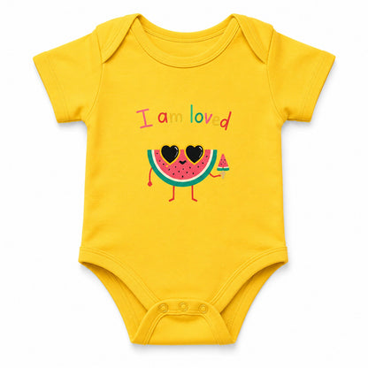 I Am Loved Yellow baby onesie
