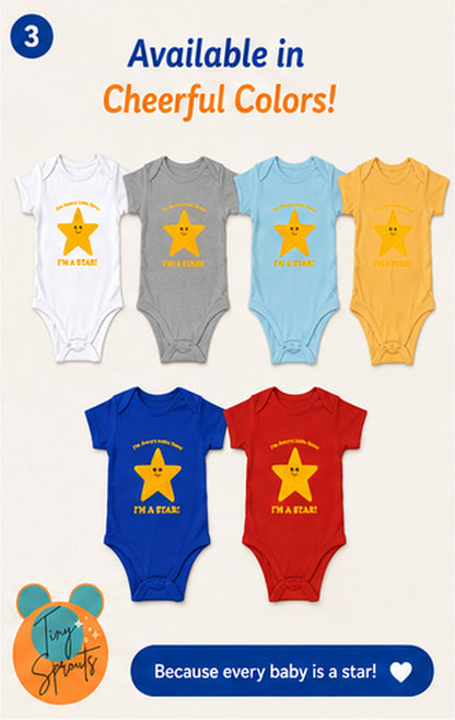 I Am Star baby onesie detail 3