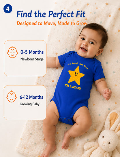 I Am Star baby onesie detail 4